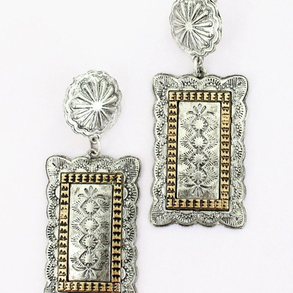 Mojave Mesa Burnished Silvertone Earrings